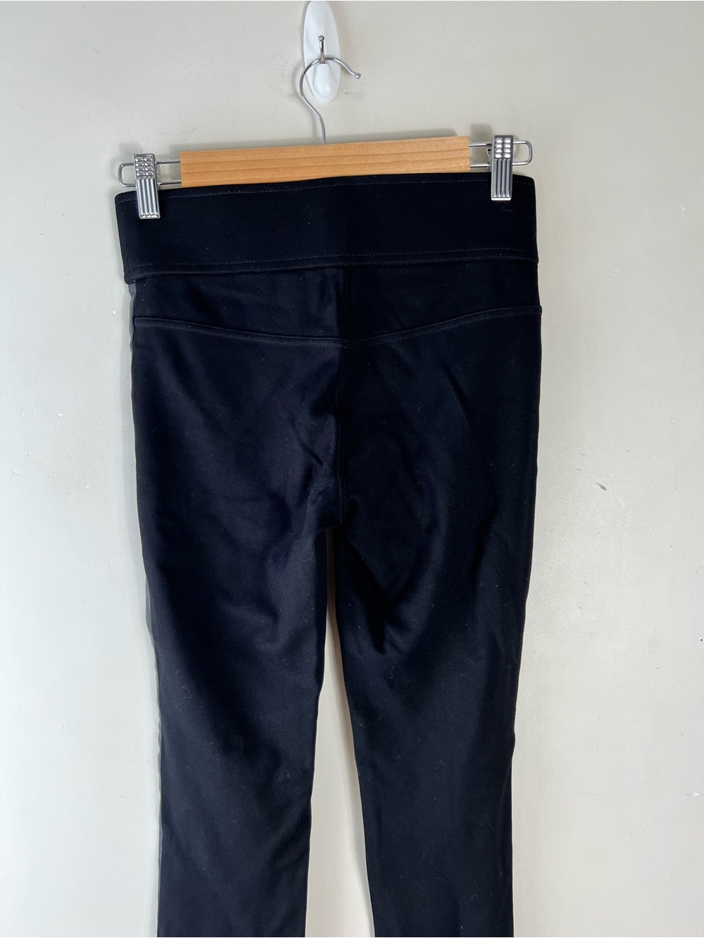 Club Monaco Black Faux Leather Front Legging Stretch Ponte Pants Size 0 Stretch - Picture 5 of 12
